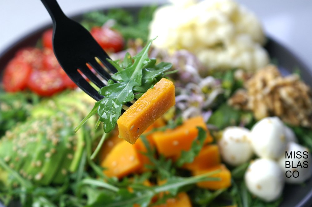 ensalada de colores con calabaza