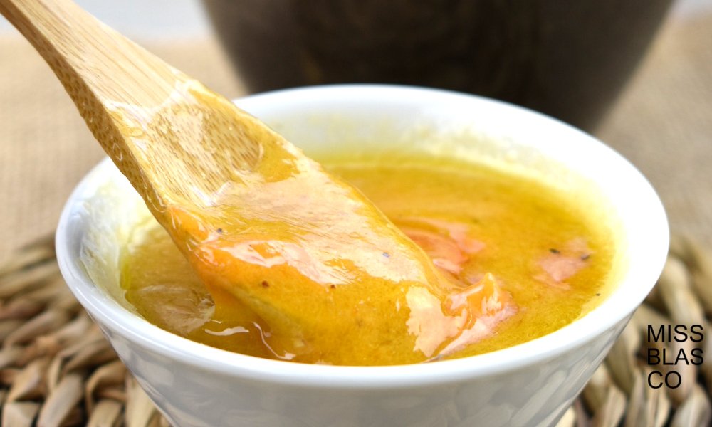 vinagreta de mostaza y caqui