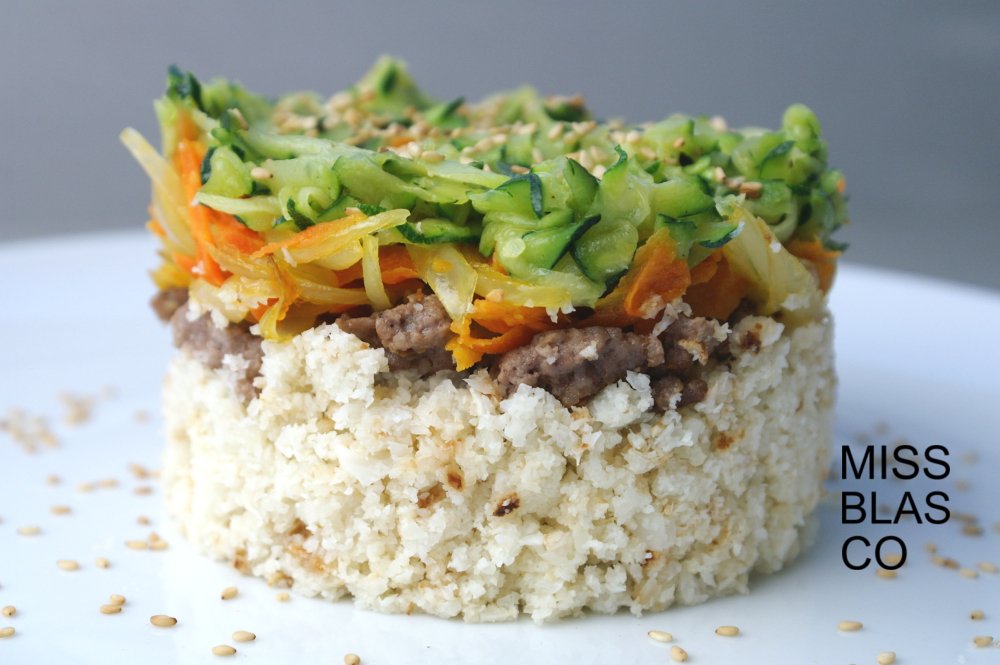 arroz de coliflor con verduras