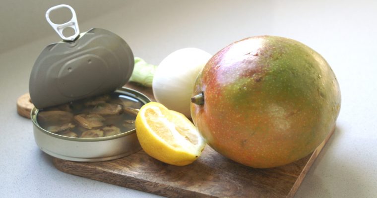 Cocktail de mango y almejas